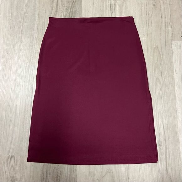 Forever 21 burgundy midi skirt size L vintage sexy stretchy mallgoth - Picture 3 of 12
